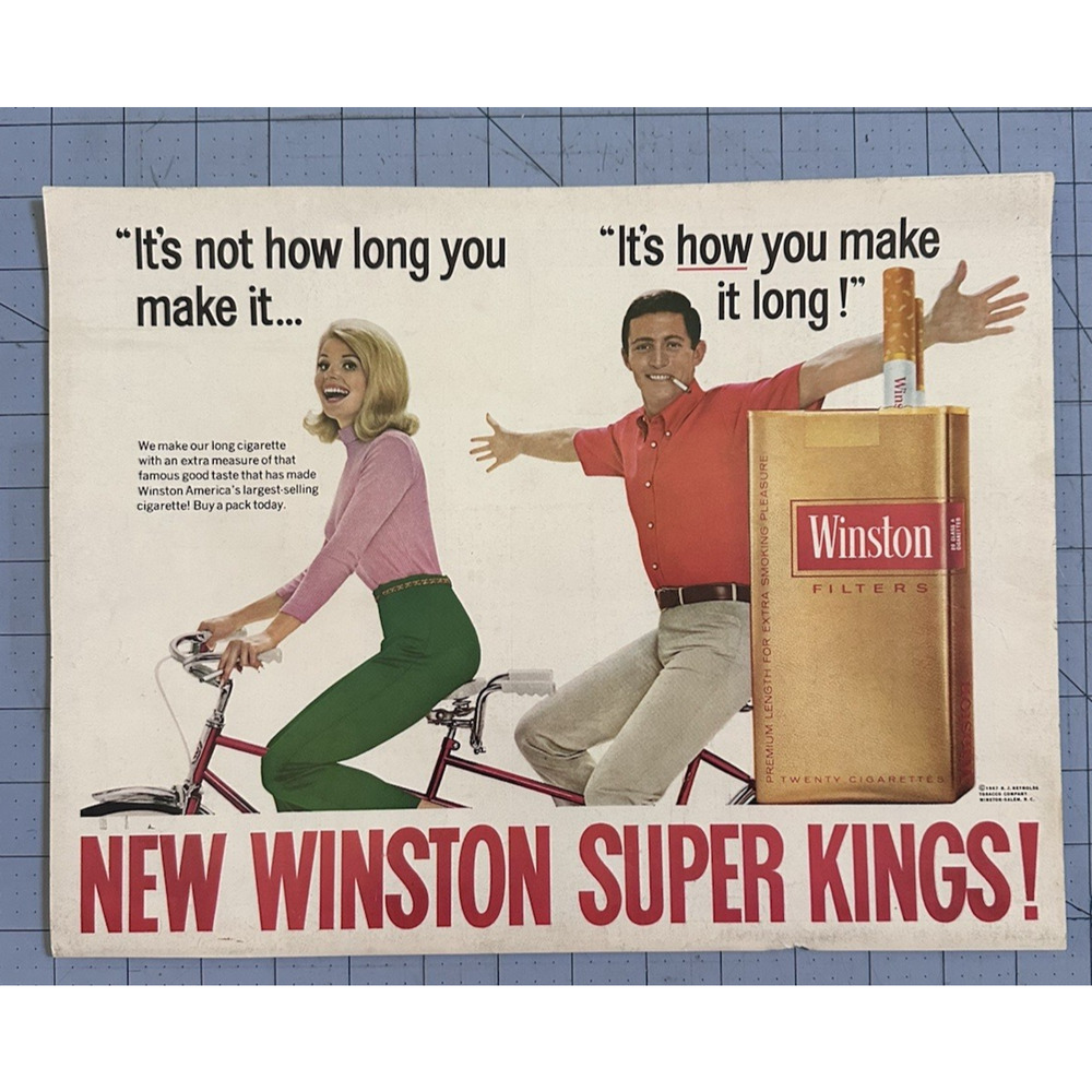 1967 Print Ad Winston Super Kings Cigarettes How Make it Long